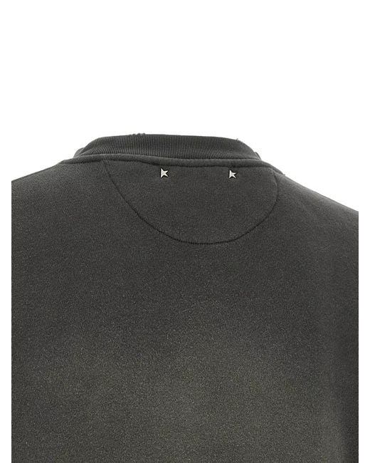 Golden Goose Deluxe Brand Gray Star Motif Crew Neck Sweatshirt for men