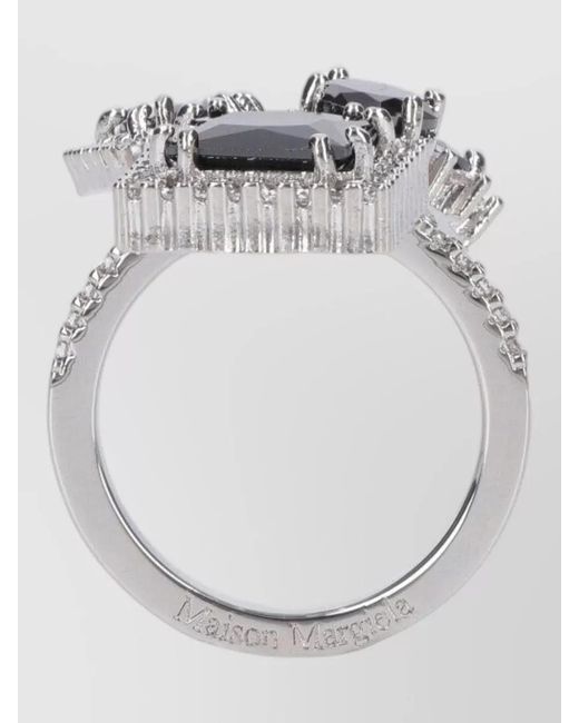Maison Margiela White High Fashion Multi Stone Statement Ring