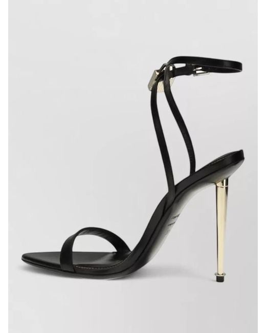 Tom Ford Black Leather Stiletto Sandals