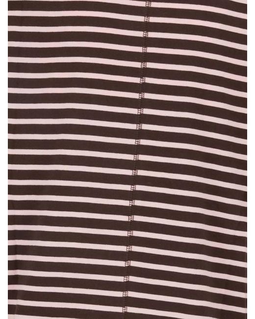 DUNST Red Cotton Crew Neck T Shirt Striped