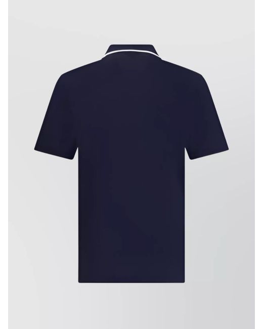 Ferragamo Blue Zip Collar Polo Shirt for men