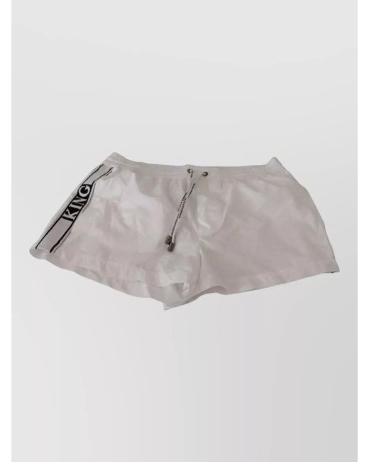 Dolce & Gabbana Gray Polka Dot Floral Print Triangle Shorts