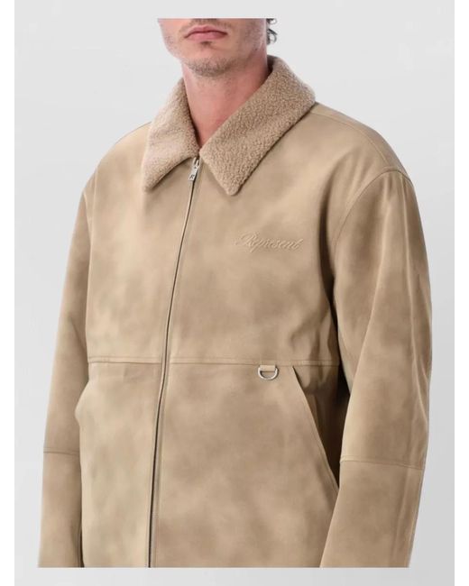 Represent Blue Faux Shearling Jacket for men