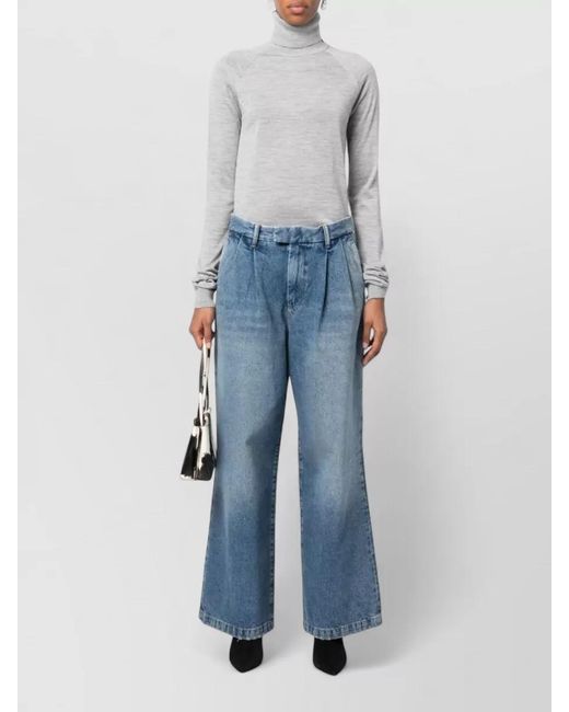 ARMARIUM Gray High Neck Virgin Wool Silk Sweater