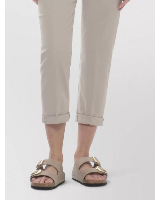 Dondup White Cropped Straight-Leg Jeans