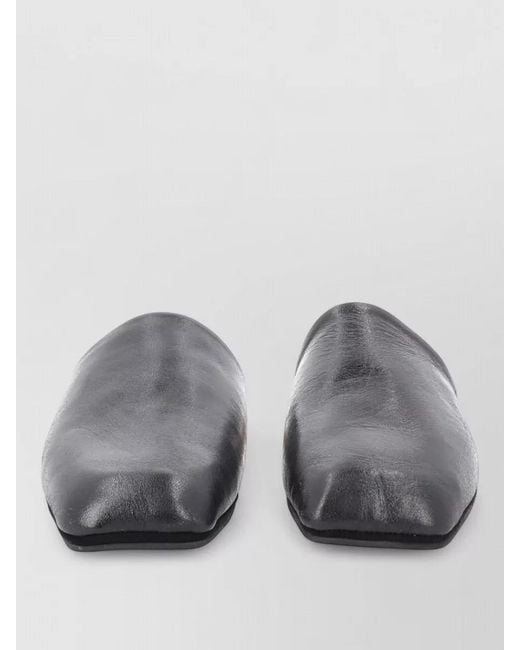 Our Legacy Gray Loafers Slipper Cigar Flat Sole Square Toe for men
