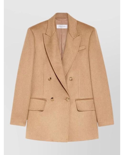 Max Mara Natural Camel Hair Straight-Fit Blazer