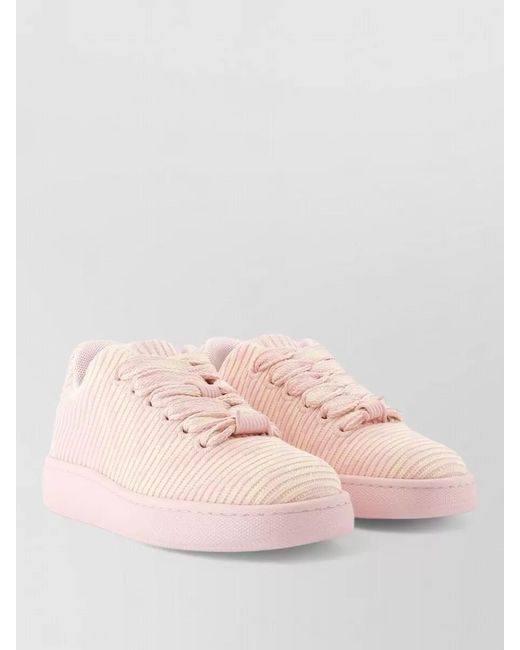 Burberry Pink Lf Box Knit Sneakers Synthetic Cameo