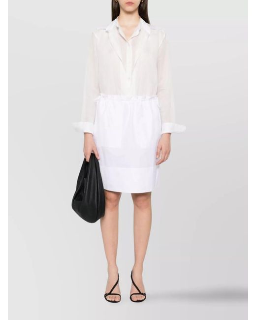 Totême White Ramie Long-Sleeve Shirt
