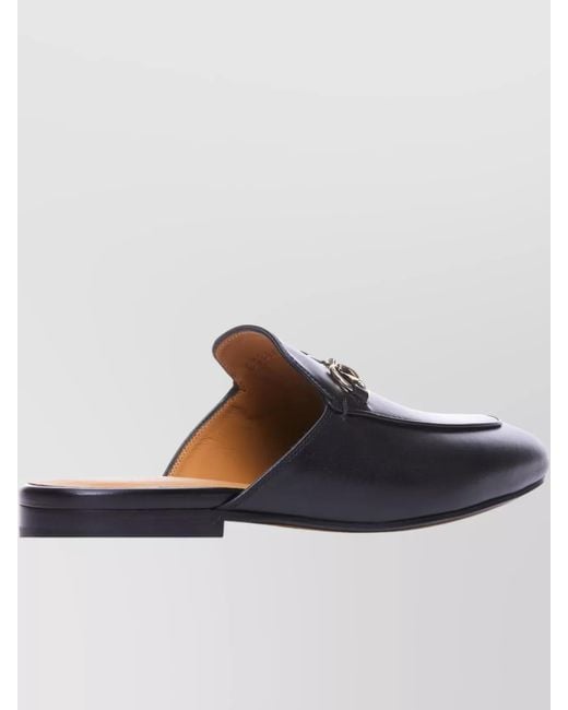Gucci Blue Open Back Princetown Slipper Round Toe