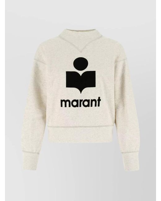 Isabel Marant Natural Cotton Logo Sweatshirt