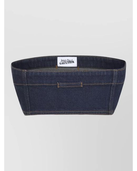 Jean Paul Gaultier Blue Denim Strapless Cropped Top