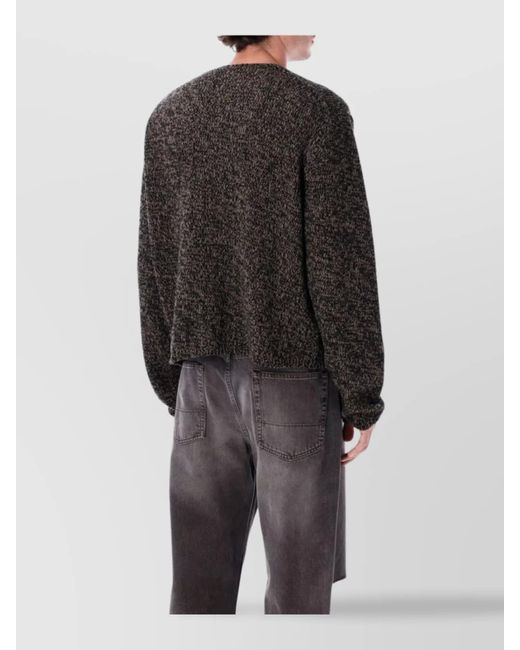 Our Legacy Gray Superfine Wool Relaxed-Fit V-Neck Cardigan for men