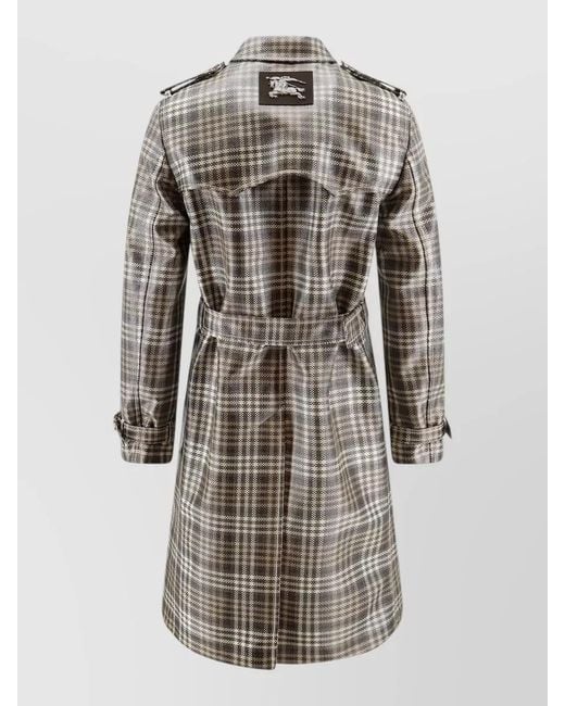 Burberry Gray Foxfield Madras Trench Coat Belted for men