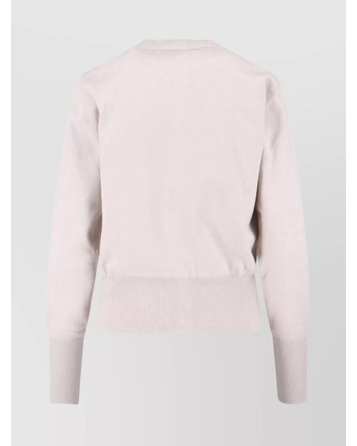Vivienne Westwood Natural Cashmere Blend Ribbed Crewneck Cardigan