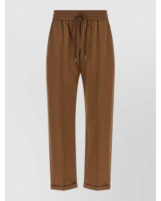 Brunello Cucinelli Brown Monile Detail Flared Cropped Lounge Joggers