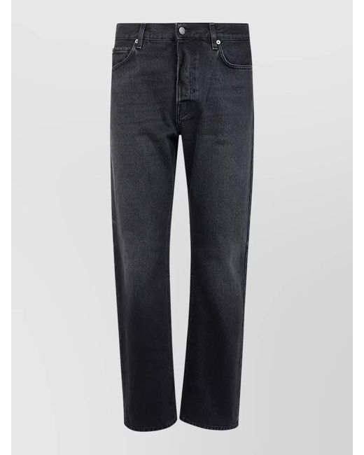 Haikure Blue Mid-Rise Straight-Leg Jeans for men