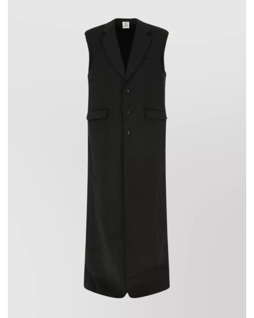 Vetements Black Back Slit Tailored Wool Coat for men