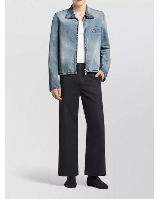 Courreges Blue Cotton Blazer for men