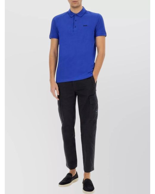 Boss Blue Cotton Paule 4 Polo Shirt for men