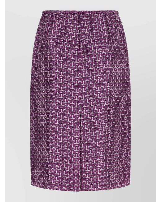 Gucci Purple Morsetto Motif Skirt Elastic Waistband