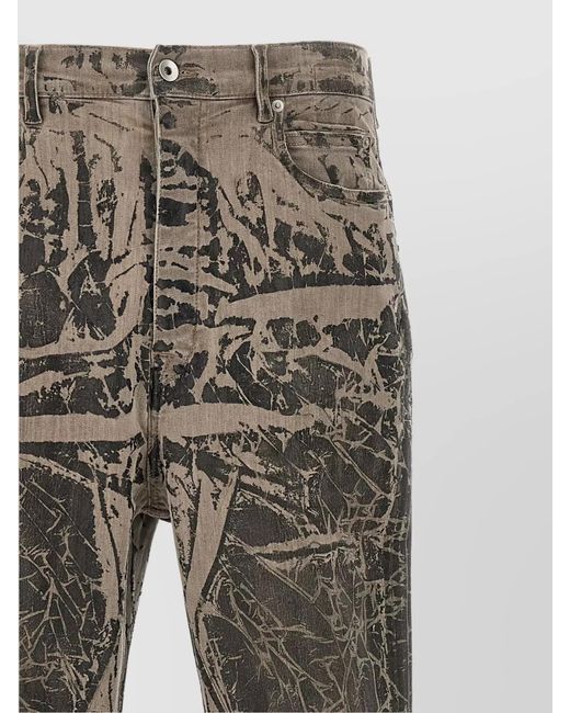 Rick Owens Gray Denim Wide-Leg Trousers for men