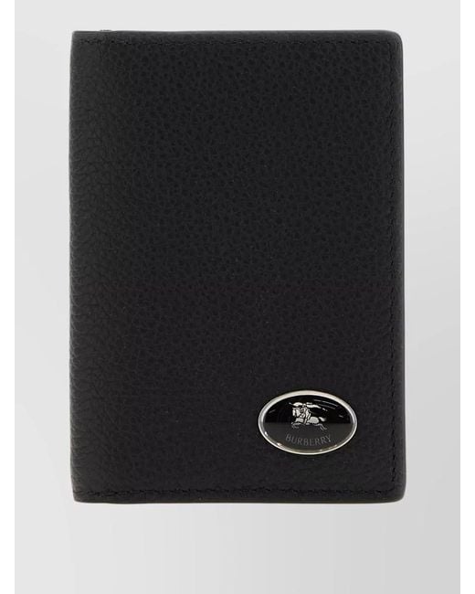 Burberry Black Leather Card Holder Bifold Design for men
