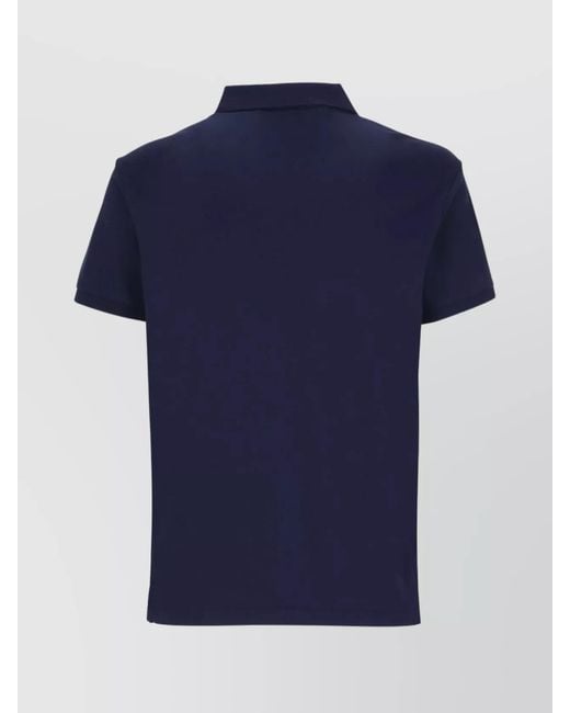 Ralph Lauren Blue Polo Shirt Cotton Short Sleeves for men