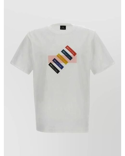 Paul Smith White Regular Fit T Shirt Barcode for men
