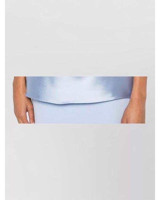 Solace London Blue Lucine Off Shoulder Satin Maxi Gown