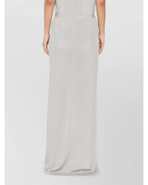 Tom Ford White Sequined Mid-Rise Long Skirt