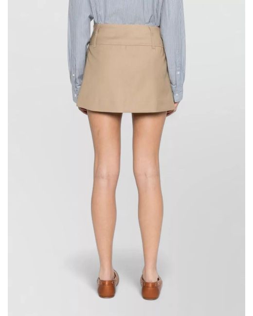 DUNST Natural Mini Skirt Belt Loops Straight Hem