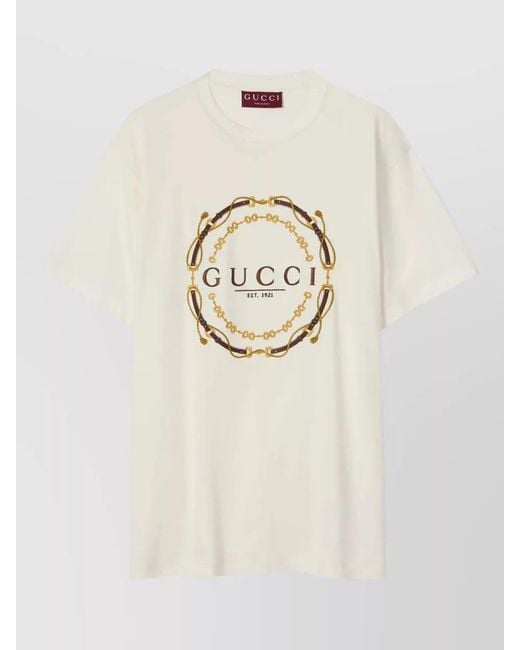 Gucci Natural Cotton Oversized Logo T-Shirt
