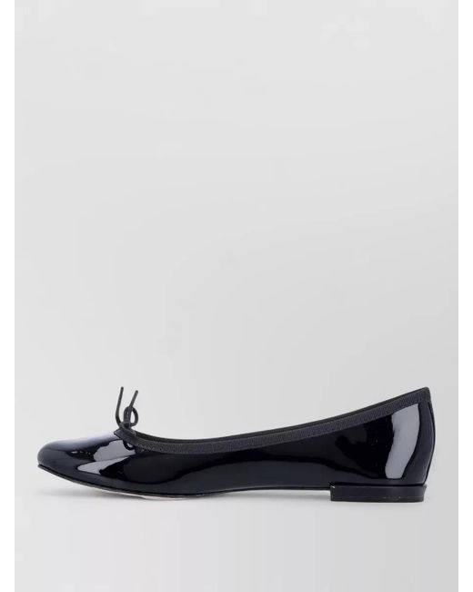 Repetto Blue Lace Up Ballet Shoes Bow Detail Glossy