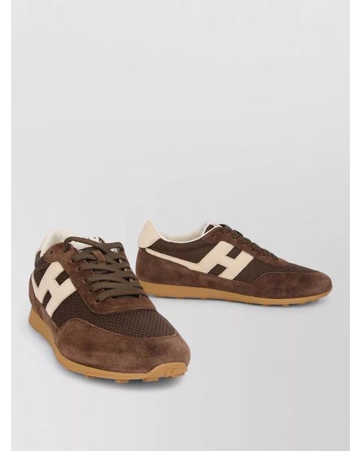 Hogan Brown Sneakers Logo Detail Breathable Upper Design for men