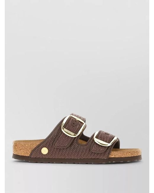 Birkenstock Browne Raffia Arizona Sandals Cork Sole