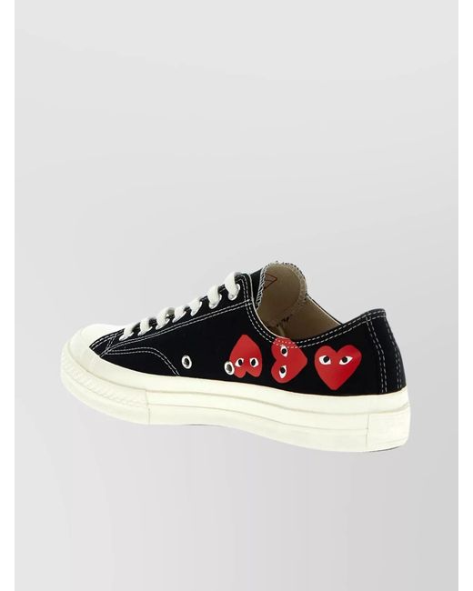 COMME DES GARÇONS PLAY Black Cotton Low-Top Sneakers for men