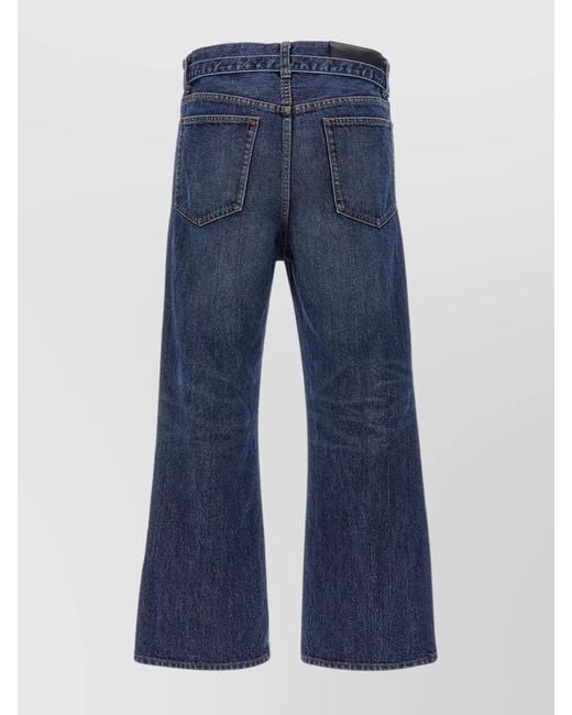 Sacai Blue Bootcut Jeans With Belt Loops And Contrast Stitching