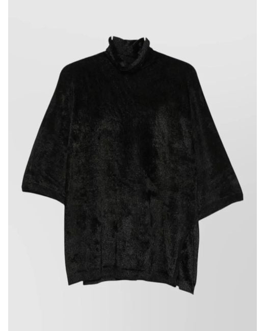 Semicouture Black Genesis Turtleneck Sweater Long Sleeve Relaxed