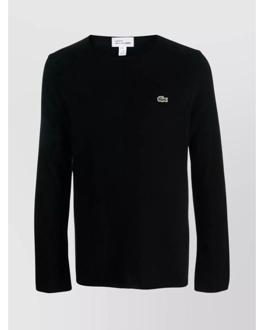 Comme des Garçons Black Wool Logo Print Long-Sleeve Jumper for men