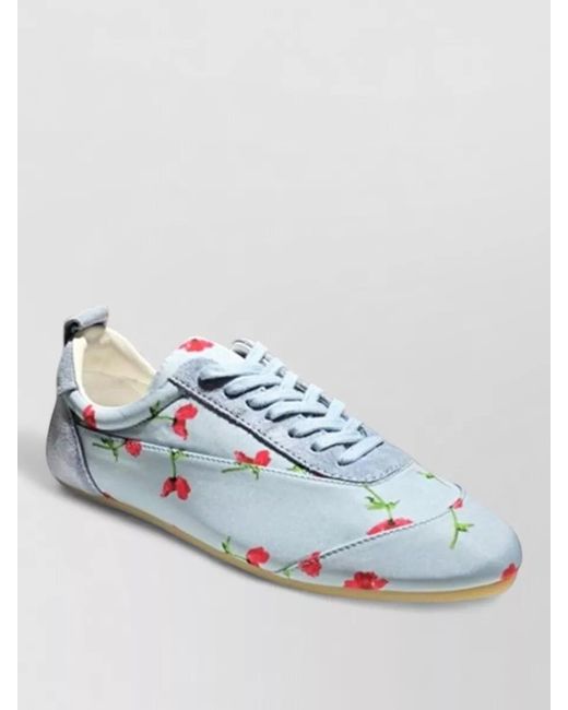 Jil Sander Blue Floral Print Low-Top Sneakers