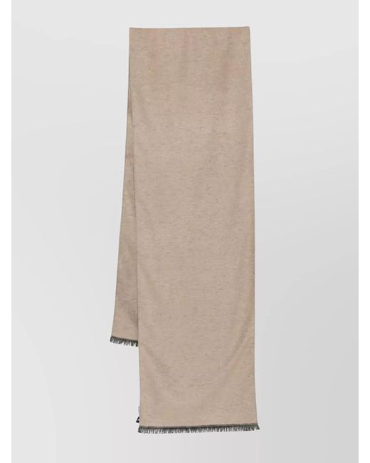 Emporio Armani Natural Petite Scarf With Fringed Edges And Soft Texture for men