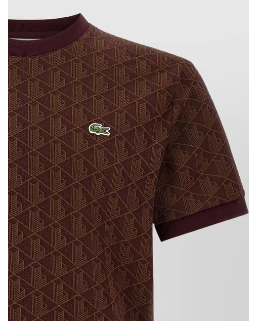Lacoste Brown Jacquard Polo Shirt for men