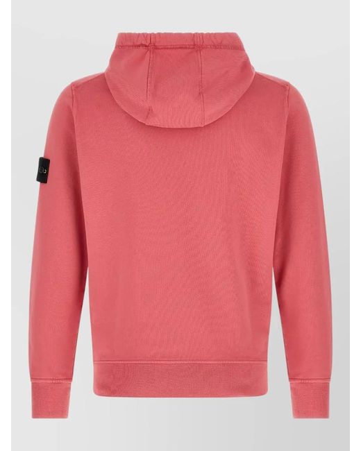 Stone Island Pink Cotton Hoodie for men