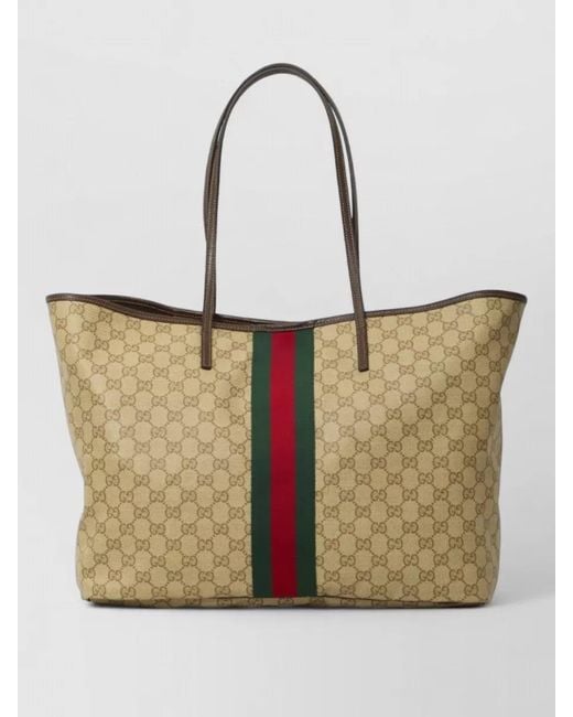 Gucci White Tribeca Large Shopping Bag Gg Fabric