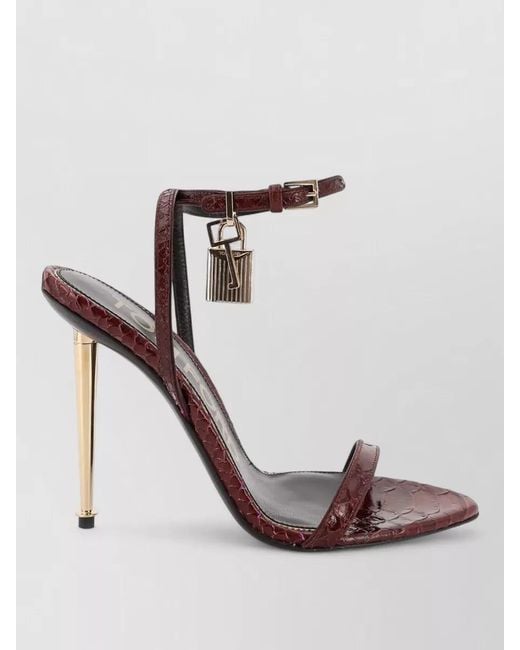 Tom Ford Multicolor Laminated Leather Sandals Iconic Padlock Design