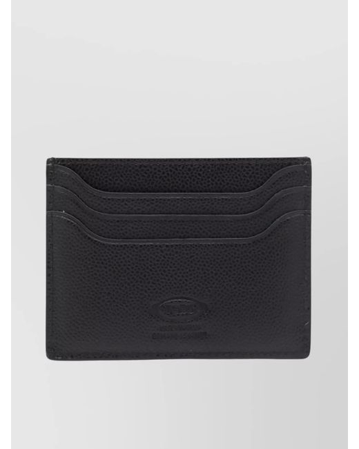 Tod's Black Leather Cardholder With Appliqué Logo for men