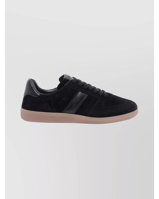 Tom Ford Black Suede Leather Low-Top Sneakers for men