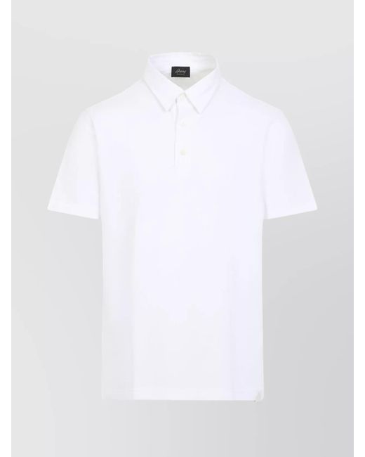Brioni White Cotton Polo Shirt for men