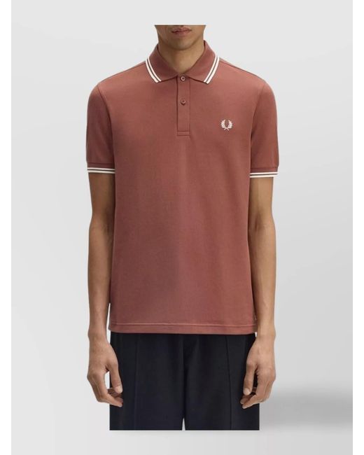 Fred Perry Red Cotton Polo Shirt for men